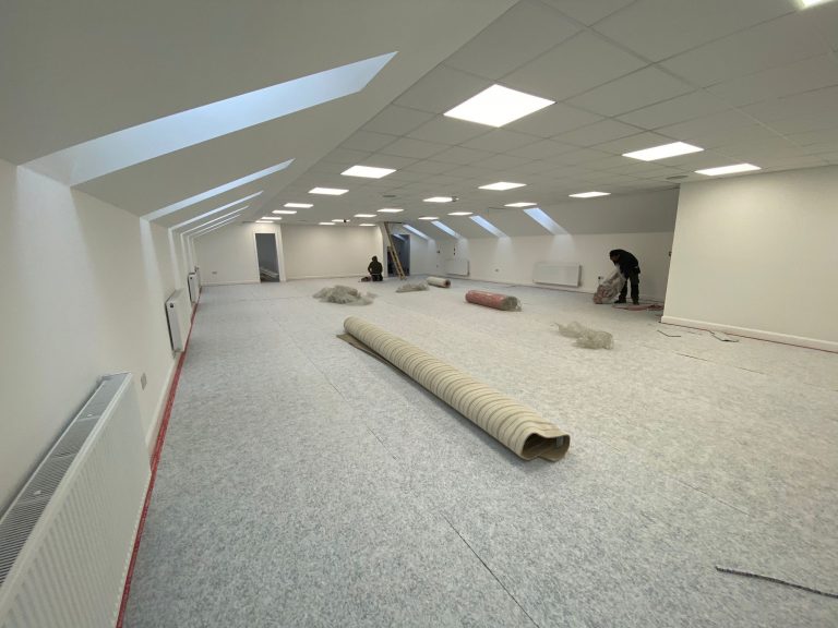 walls painted and underlay installation