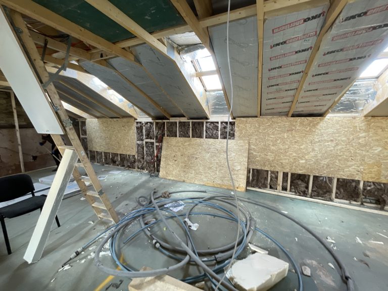boarding and insulation of second floor